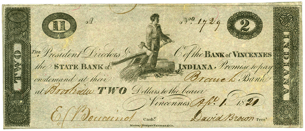 1821 | $2 Note, Indiana