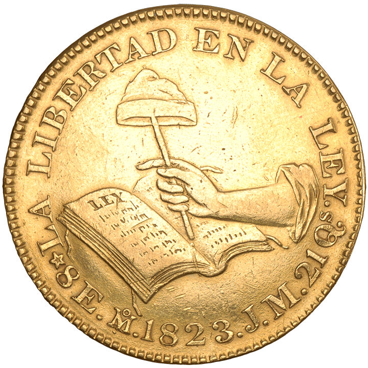 1823 | 8 Escudos, First Mexican Republic, Obverse